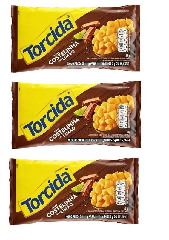 Salgadinho Torcida® Costelinha com Limão (3x60g)